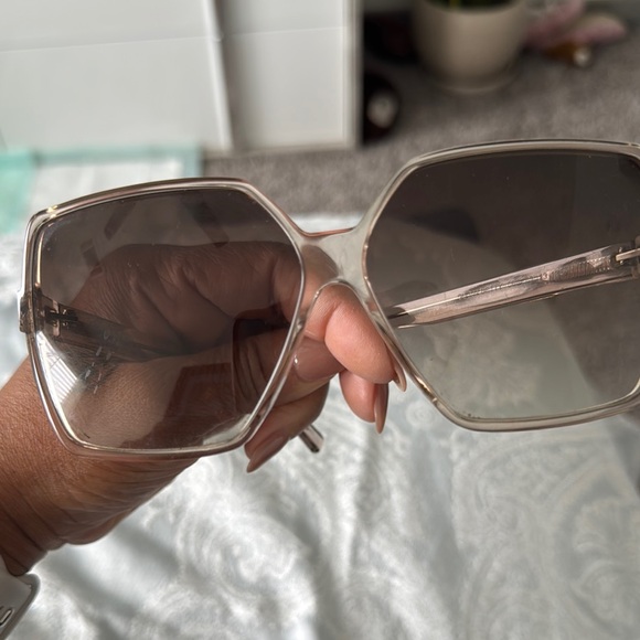 Saint Laurent Women's Square Sunglasses - Tan - Picture 4 of 6